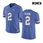 Women's Florida Gators #2 Lamical Perine NCAA Jordan Brand Blue Authentic Stitched College Football Jersey HFH4262LV